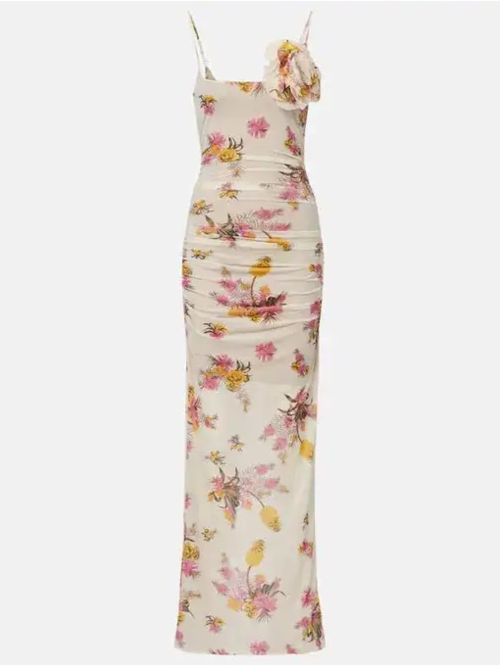 Blumarine Floral-appliqué floral jersey maxi dress